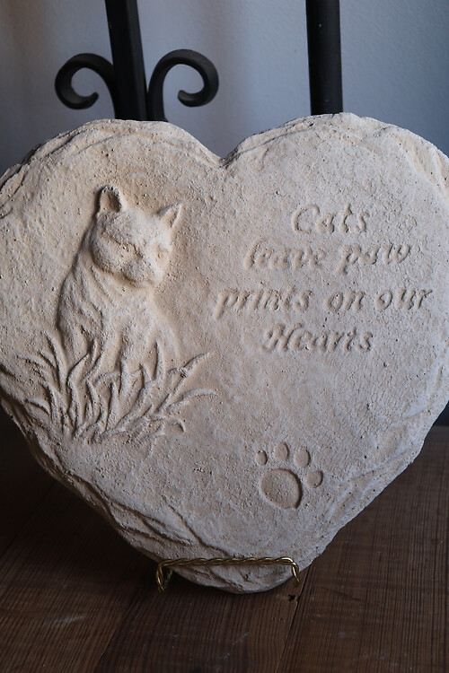 Paw Prints on Hearts Garden Stone